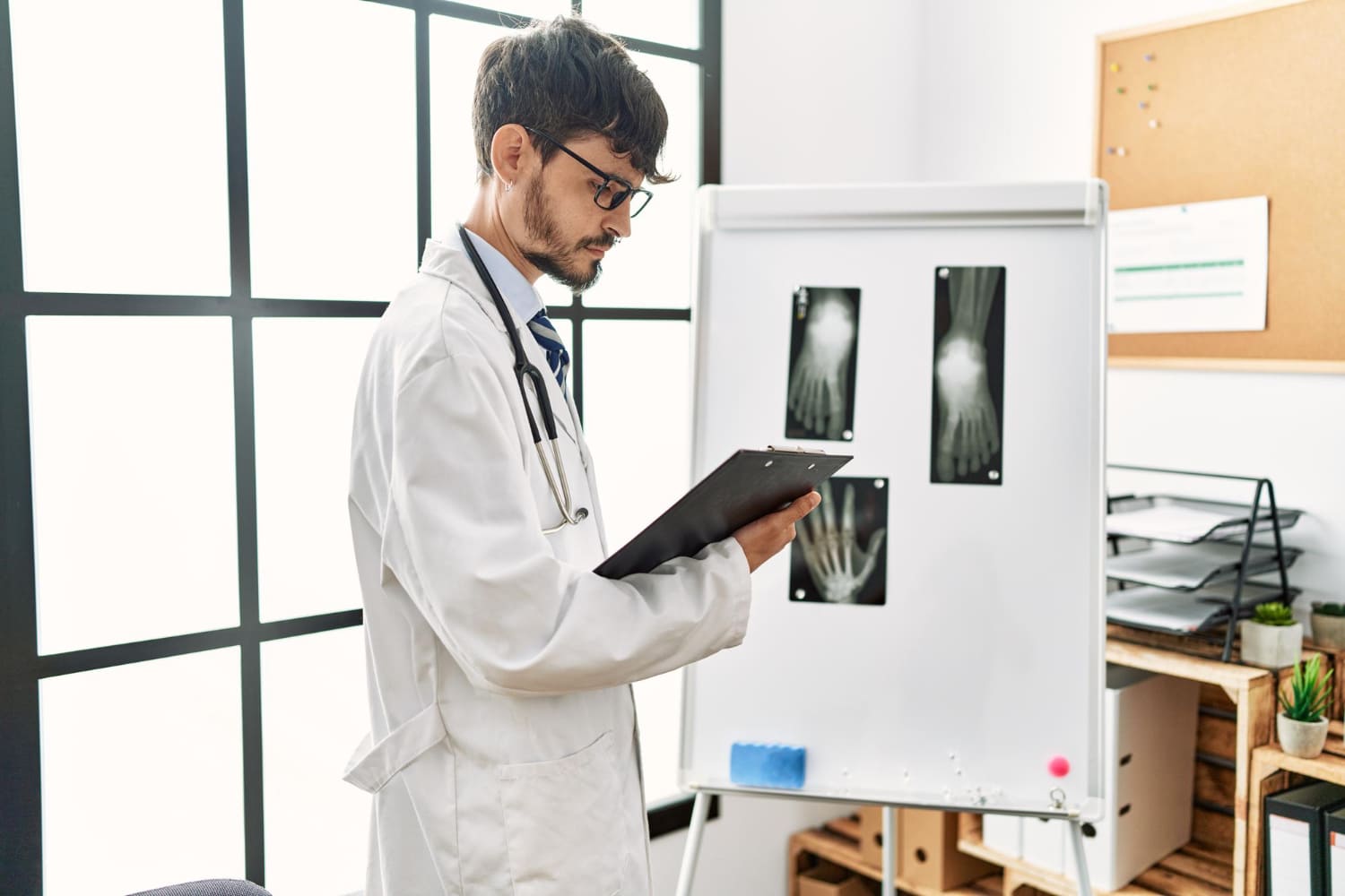 doctor using X-ray and laboratory services for diagnosis